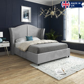 Willow Curved Top Curved Winged Upholstered Soft Velvet Bed Frame